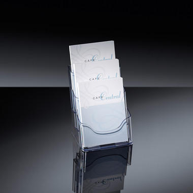 SIGEL Tischprospekthalter Acryl 3xA5 LH132 transparent 175x290x150mm