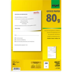 SIGEL Spezialpapier A4 LP202 weiss, 200 Stk.A5 / 100 Bl.