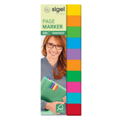 SIGEL Sticky NotesFilm Multicolor HN684 10 colori,44x12,5mm,500 fl.
