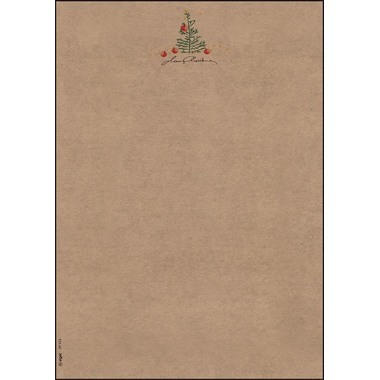 SIGEL Papier à motifs de Noël A4 DP415 Apples Kraftpapier 100 pcs.