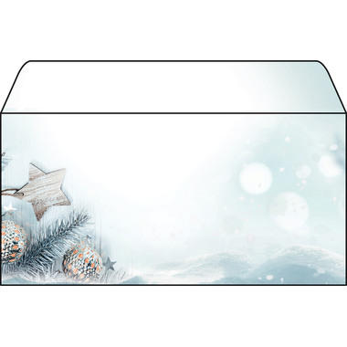 SIGEL Weihnachts-Couvert 11x22cm DU312 90g,Snow Star 25 Stück