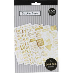 I AM CREATIVE Stickerbook feuille 4087.474 d'or claire, 5 feuilles