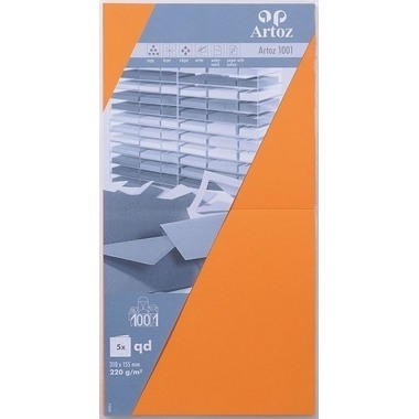 ARTOZ Cartoline 1001 310x155mm 107452265 220g, arancione 5 fogli