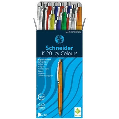 SCHNEIDER Penna sfera K20 ICY 004689 ass., 20 pezzi