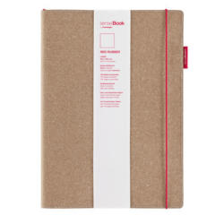 TRANSOTYPE senseBook RED RUBBER A4 75020402 kariert, L, 135 Seiten beige