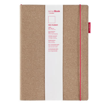 TRANSOTYPE senseBook RED RUBBER A4 75020402 quadr., L, 135 fogli beige