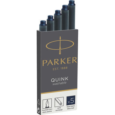PARKER Tintenpatrone Quink Z 44 1950385 schwarz-blau 5 Stück
