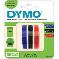 DYMO 3D-Prägeband 9mmx3m S0847750 blau, schwarz, rot 3 Stück