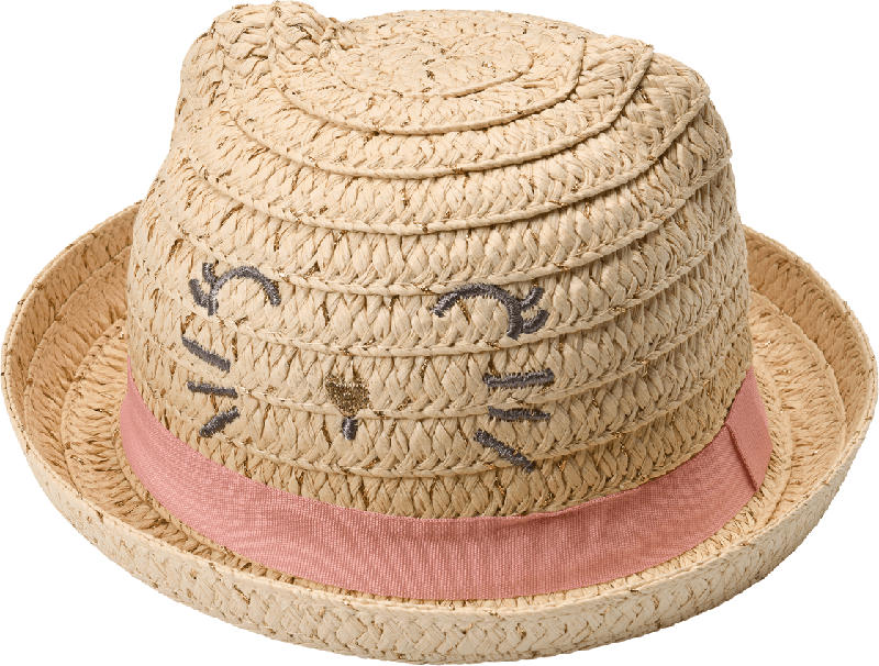 PUSBLU Hut mit Katzen-Motiv, beige, Gr. 50/51