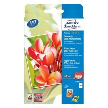 AVERY ZWECKFORM InkJet Photo Paper 100x150mm C2550-50 250g, glossy 50 feuilles