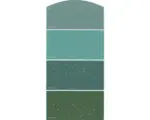 Hornbach Farbmusterkarte Farbtonkarte H26 Glitzer Effekt Intensive Farbwelt grün 21x10 cm