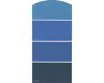 Hornbach Farbmusterkarte Farbtonkarte H22 Glitzer Effekt Soft Farbwelt blau 21x10 cm