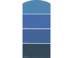 Farbmusterkarte Farbtonkarte H22 Glitzer Effekt Soft Farbwelt blau 21x10 cm