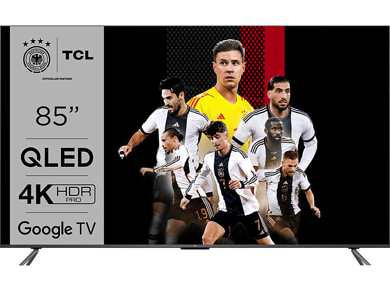 TCL 85C645 (85 Zoll, QLED, 4K UHD, Smart TV, Google Sprachsteuerung, Kompatibel mit Assistant und Alexa); QLED TV