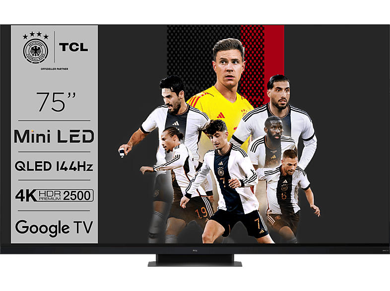 TCL 75C935 QLED Mini LED-TV (189 cm/ 75 Zoll, 4K UHD, Google TV, Smart HDR, Dolby Atmos, ONKYO); LED TV