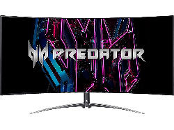 Acer Predator X45 Curved Gaming Monitor, 44.5 Zoll, QHD, 240Hz, OLED, 0.01ms (PRT), 21:9, 150cd, 99% DCI-P3, 5W Audio, Schwarz