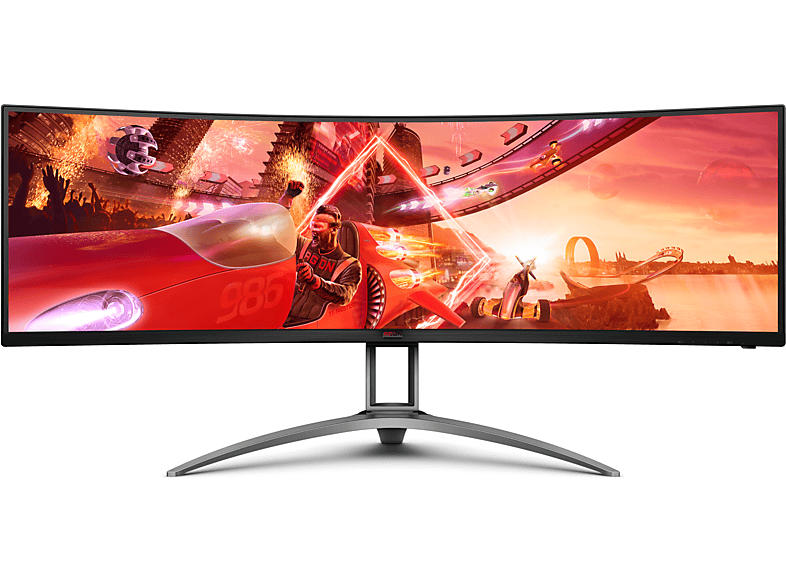AOC Gaming Monitor AG493UCX2 Curved, 49 Zoll, DQHD, 4ms, 550cd, HDR10, 165Hz, 32:9, D-HDR 400, Schwarz
