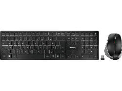 Cherry DW 9500 slim Desktop Set, Bluetooth, 2.4 GHz USB, qwertz, 3200dpi, Schwarz/Grau