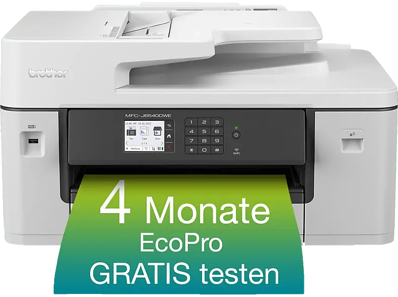 Brother MFC-J6540DWE 4-in-1 Business-Ink Multifunktionsgerät mit DIN A3 Duplexdruckfunktion, A4, 28 S./Min Drucken, EcoPro Toner-Abo, ADF, Weiß; Multifunktionsdrucker