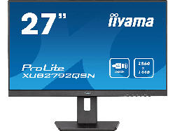 iiyama ProLite XUB2792QSN-B5 Monitor for Business, 27 Zoll, WQHD, 75Hz, 4ms (GTG), USB-C Dock, Gb-LAN, 350cd, IPS, 99% sRGB, Lautsprecher, Schwarz
