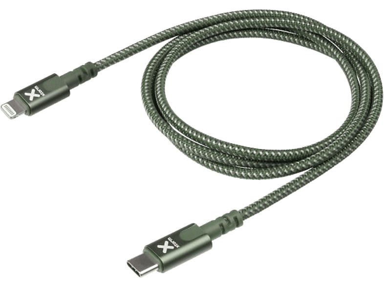 Xtorm Daten/Ladekabel Nylon USB-C zu Lightning, 1 m, Grün