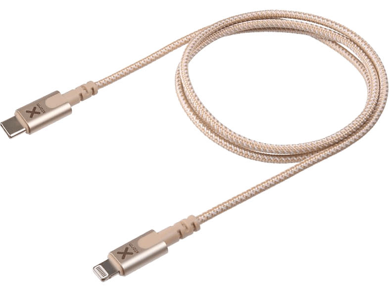 Xtorm Daten/Ladekabel Nylon USB-C zu Lightning, 1 m, Gold