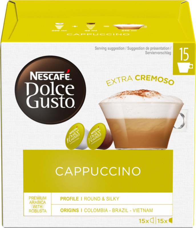 Capsules de café Cappuccino Nescafé® Dolce Gusto®, 30 capsules