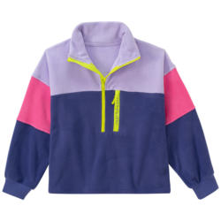Mädchen Fleece-Pullover mit Farbteilern (Nur online)