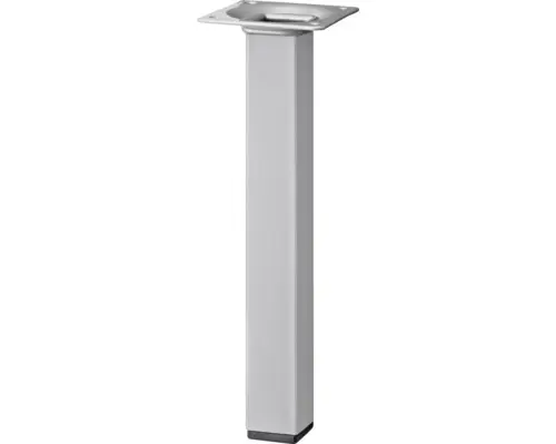 Tischbein Möbelfuß Tarrox Vierkant 25 x 25 x 200 mm Stahl silber