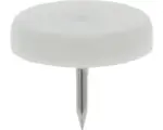 Hornbach Tarrox Kunststoffgleiter mit Nagel Ø 20 mm rund weiß 16 Stück