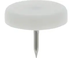 Tarrox Kunststoffgleiter mit Nagel Ø 30 mm rund weiß 16 Stück