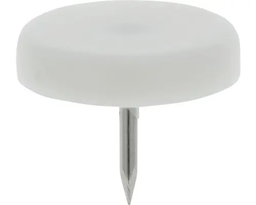 Tarrox Kunststoffgleiter mit Nagel Ø 30 mm rund weiß 16 Stück