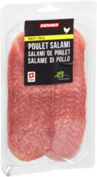 Salami de poulet Denner, en tranches, 2 x 100 g