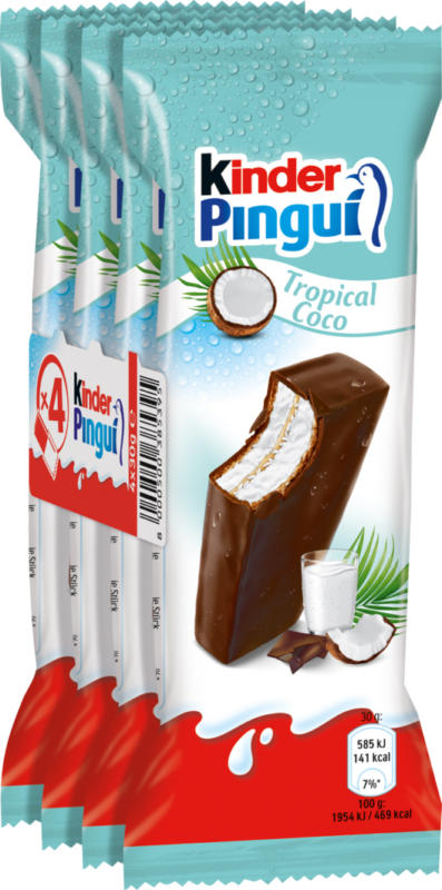 Ferrero Kinder Pinguí , Troical Coco, 4 x 30 g