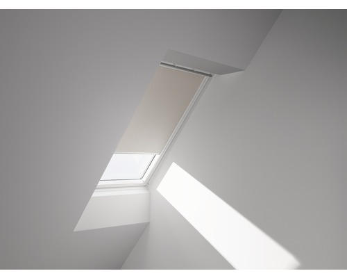 VELUX Verdunkelungsrollo uni beige manuell Rahmen weiß DKL CK02 1085SWL