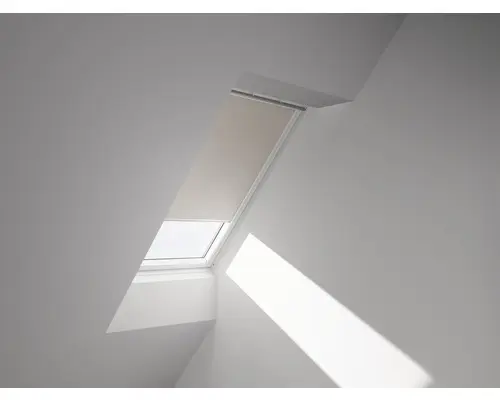 VELUX Verdunkelungsrollo uni beige manuell Rahmen weiß DKL S10 1085SWL