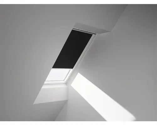 VELUX Verdunkelungsrollo uni schwarz manuell Rahmen weiß DKL S04 3009SWL