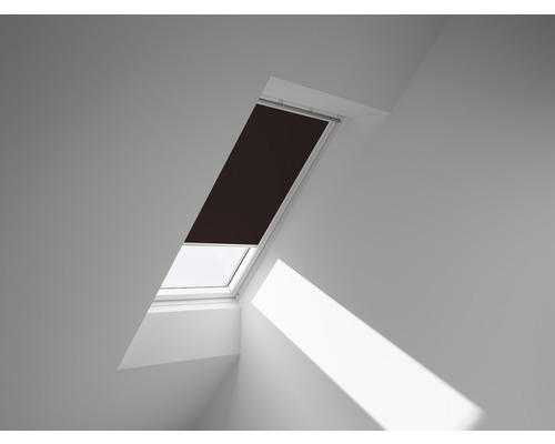 VELUX Verdunkelungsrollo uni dunkelbraun manuell Rahmen weiß DKL S04 4559SWL