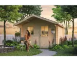 Hornbach Blockbohlenhaus SKAN HOLZ Como mit Fußboden 340x300 cm natur