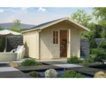 Hornbach Blockbohlenhaus SKAN HOLZ Faro mit Fußboden 340x300 cm natur