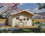 Hornbach Blockbohlenhaus SKAN HOLZ Malaga mit Fußboden 340x380 cm natur