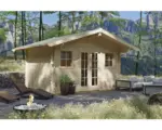 Hornbach Blockbohlenhaus SKAN HOLZ Davos mit Fußboden 480x430 cm natur