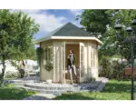 Hornbach Blockbohlen-Pavillon SKAN HOLZ Madeira mit Fußboden 420x373 cm natur
