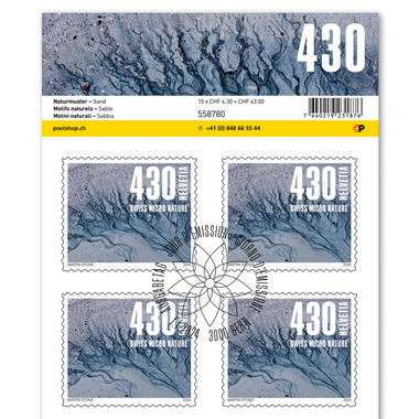 Briefmarken CHF 4.30 «Sand», Bogen mit 10 Marken