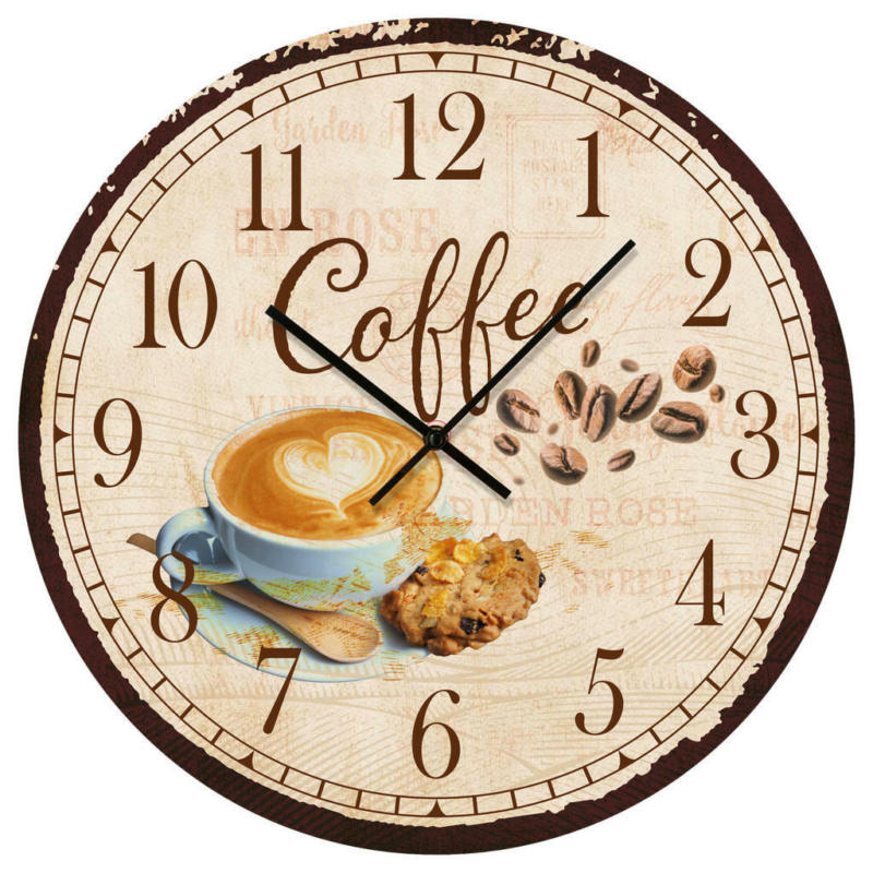 Wanduhr kaffee B/H/L: ca. 45x45x4,5 cm