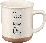 dm-drogerie markt BOLTZE Kaffeebecher "Good Vibes Only", weiß-braun (380ml) - bis 31.03.2024
