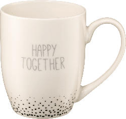 Dekorieren & Einrichten Kaffeebecher "Happy together", weiß-schwarz