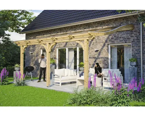 Terrassenüberdachung SKAN HOLZ Venezia 541x389 cm natur