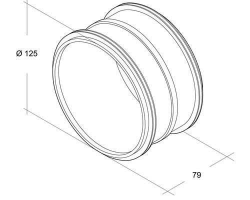 Wickelfalz-Rohrverbinder Ø 125 mm