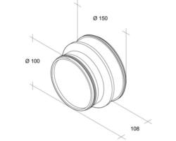 Wickelfalzrohr-Reduzierung Ø 150/100 mm